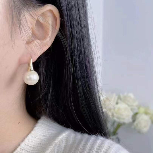 Earrings high-gloss texture Shijia pearl temperament ins high-end light luxury niche earrings for women